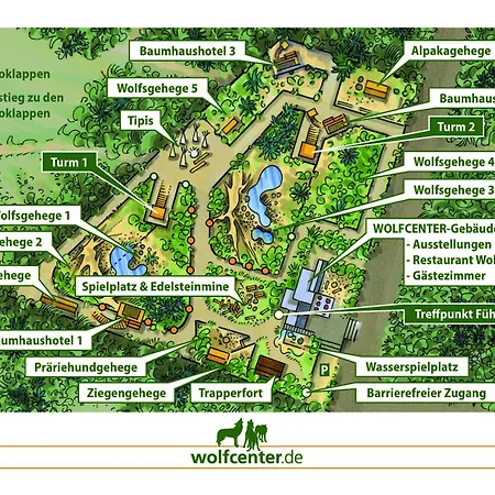 营地 Wolfcenter Tipis - Ohne Betten - Inklusive Eintritt In Wolfcenter Fuer Zwei Tage
